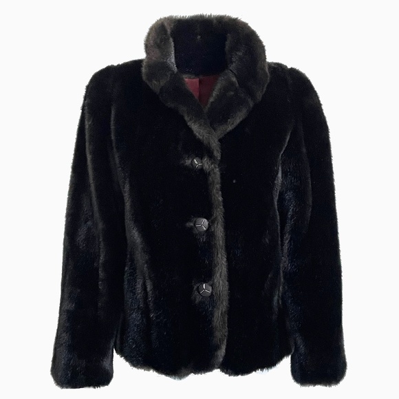 Faux Fur Coat Russel Taylor for Mincara Vintage Retro 1980s - Picture 1 of 7